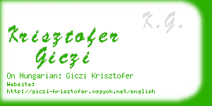 krisztofer giczi business card
